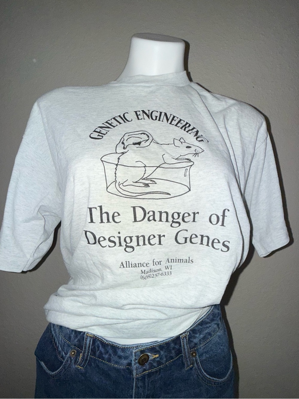 'The Danger of Designer Genes' gray Graphic Tee